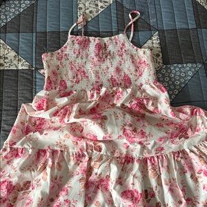 Floral Pink and White Sundress